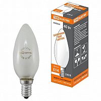 Лампа накаливания Свеча матовая 40 Вт-230 В-Е14 |  код. SQ0332-0017 |  TDM